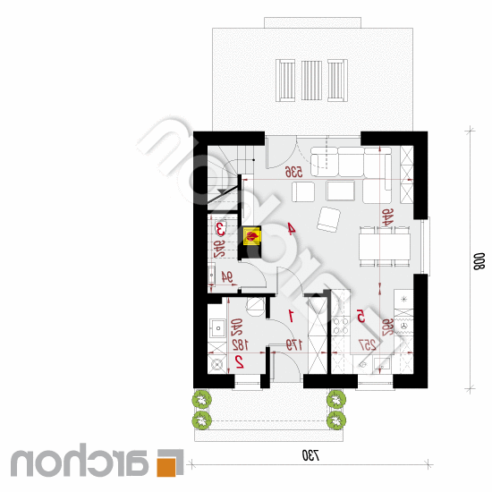 Dom w modrakach 3 (A) | rzut parteru