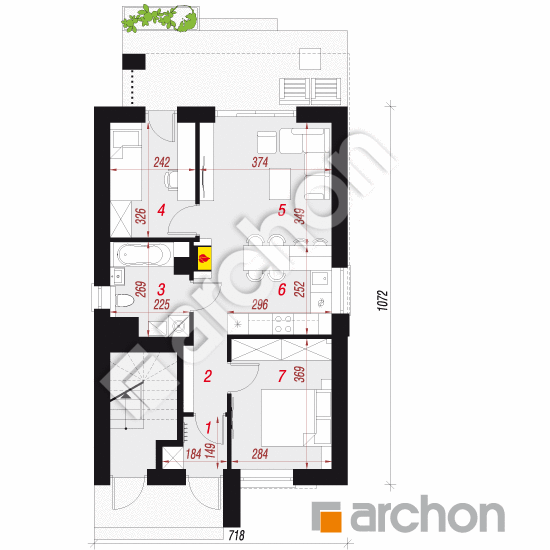 Dom w bratkach 7 (R2) ver.2 | rzut parteru