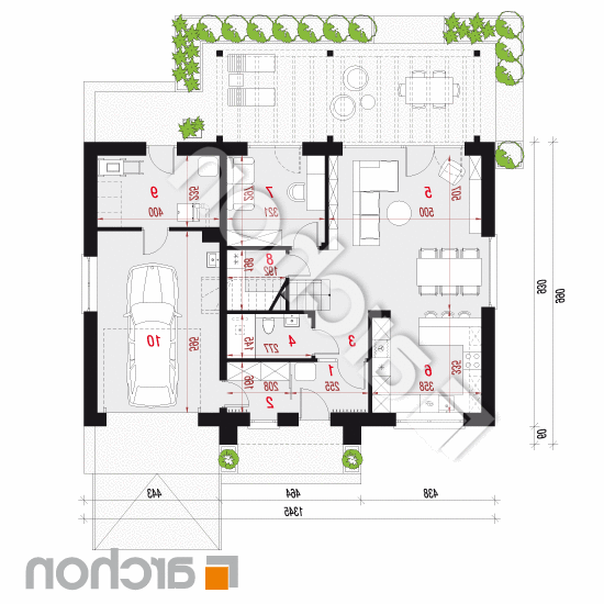 Dom w balsamowcach 20 (GA) | rzut parteru