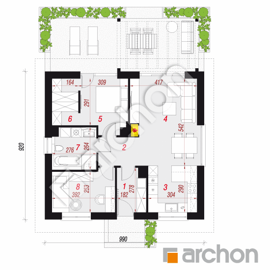 Dom w jagodach 3 | rzut parteru