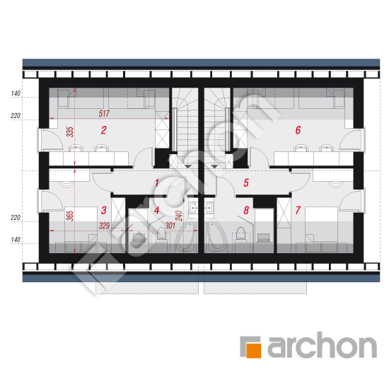 Dom w borówkach (R2N) ver.2 | rzut poddasza