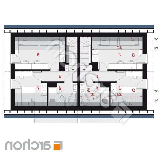 Dom w borówkach (R2N) ver.2 | rzut poddasza