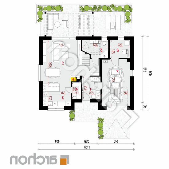 Dom w jabłonkach 24 (G) | rzut parteru