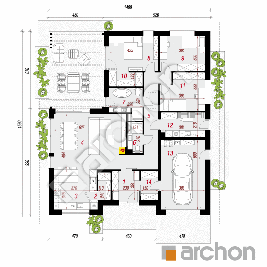 Dom w roselinach (GE) | rzut parteru