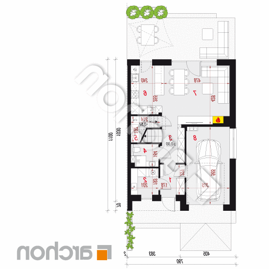 Dom w szachownicach (GB) | rzut parteru
