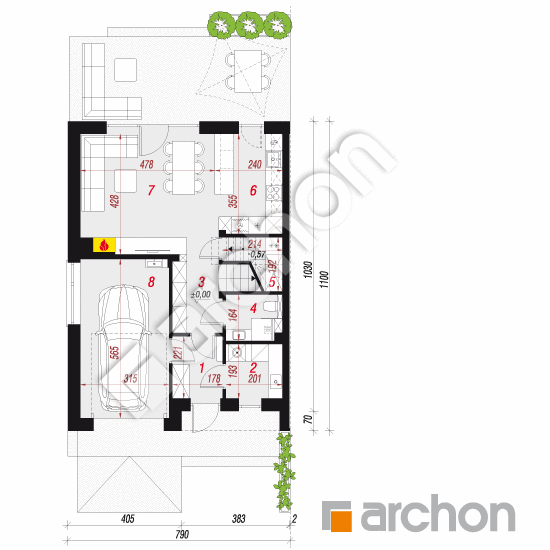 Dom w szachownicach (GB) | rzut parteru