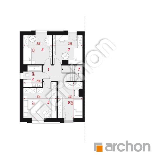 Dom w szachownicach (GB) | rzut poddasza