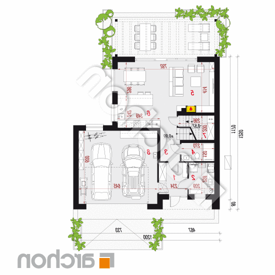 Dom w malinówkach 31 (G2E) OZE | rzut parteru