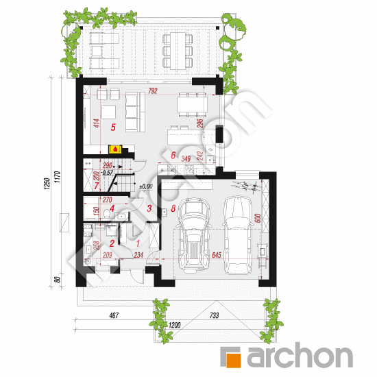 Dom w malinówkach 31 (G2E) OZE | rzut parteru