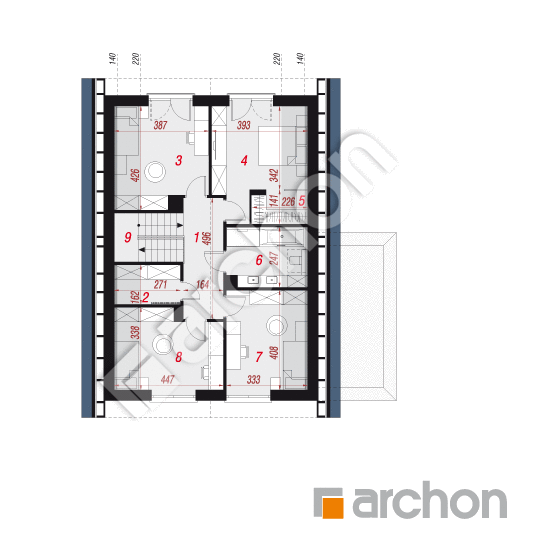 Dom w malinówkach 31 (G2E) OZE | rzut poddasza