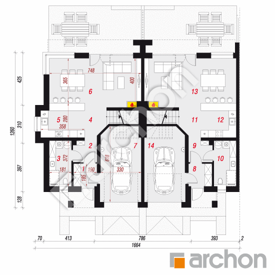 Willa Julia (R2B) ver.2 | rzut parteru
