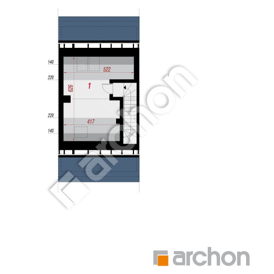 Dom w riveach 26 (GSE) | rzut poddasza