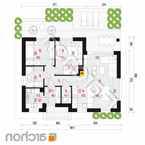Dom w batawii (E) | rzut parteru