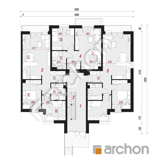 Dom przy plantach 2 (PBA) | rzut parteru