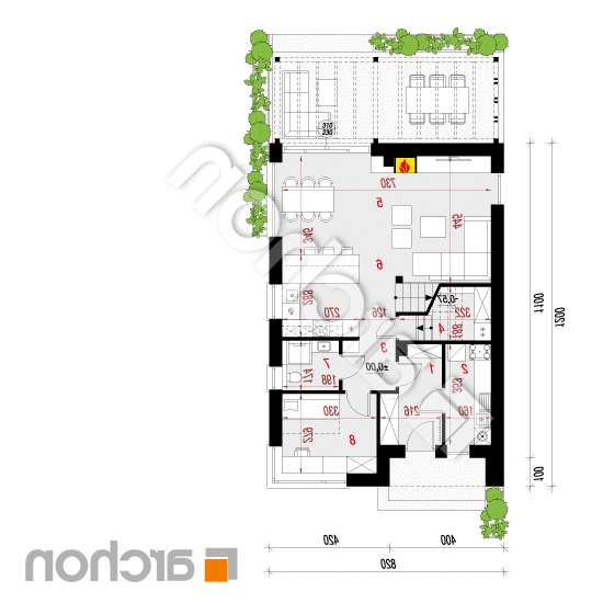 Dom w strelicjach 3 (E) | rzut parteru
