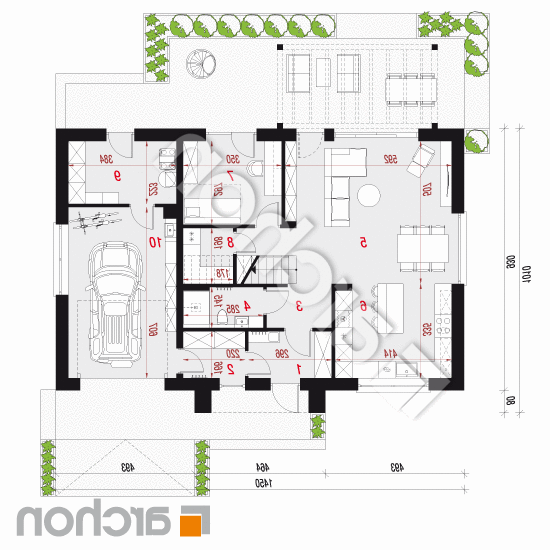 Dom w balsamowcach 21 (GE) | rzut parteru