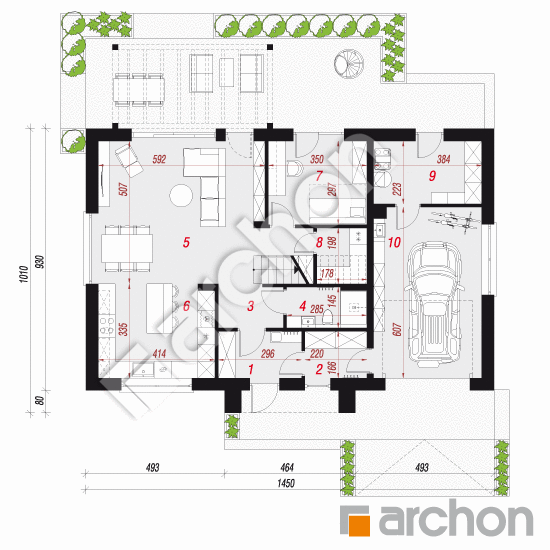 Dom w balsamowcach 21 (GE) | rzut parteru