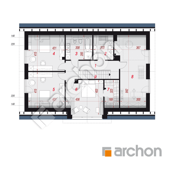 Dom w balsamowcach 21 (GE) | rzut poddasza