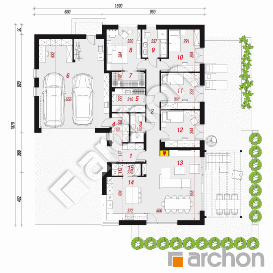 Dom w berberysach 4 (G2) | rzut parteru