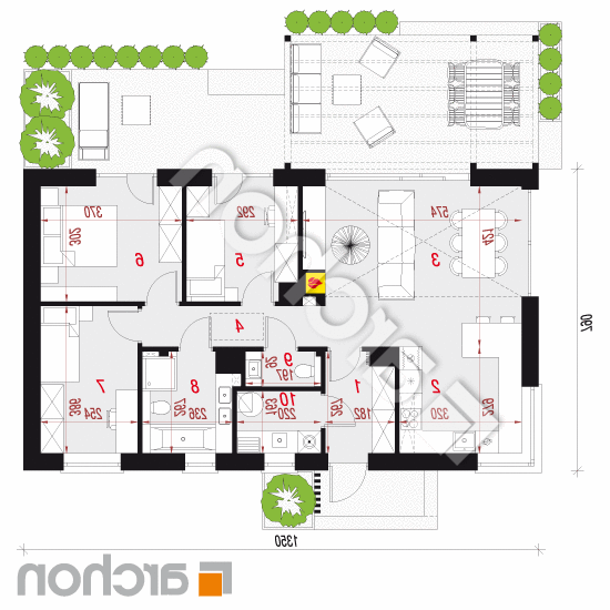Dom w kruszczykach 32 | rzut parteru