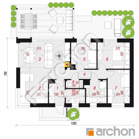 Dom w kruszczykach 32 | rzut parteru