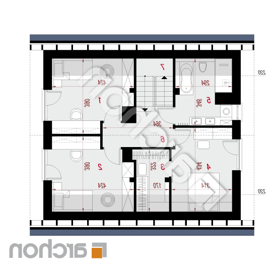 Dom w zielistkach 32 (A) | rzut poddasza