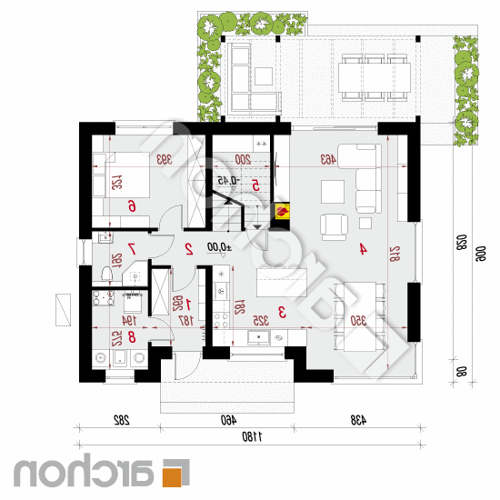 Dom w wisteriach 21 (E) OZE | rzut parteru