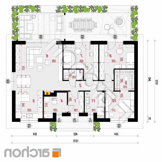 Dom w kostrzewach 12 (A) | rzut parteru
