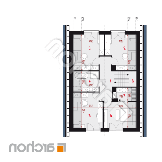 Dom w strelicjach 4 (E) | rzut poddasza