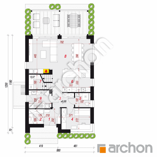 Dom w strelicjach 4 (E) | rzut parteru