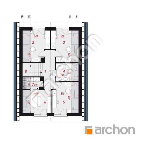 Dom w strelicjach 4 (E) | rzut poddasza