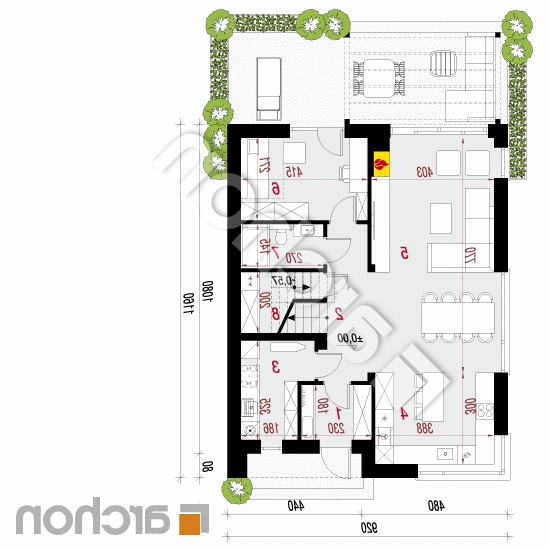 Dom w anyżku 9 (E) | rzut parteru