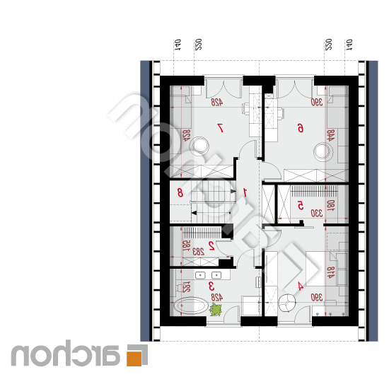Dom w anyżku 9 (E) | rzut poddasza
