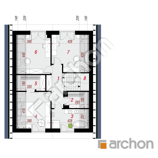 Dom w anyżku 9 (E) | rzut poddasza
