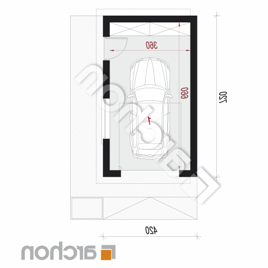 Garaż 1-stanowiskowy G35 | rzut parteru