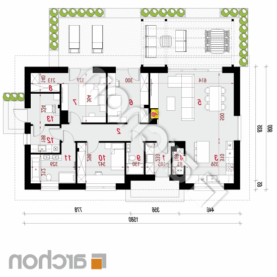 Dom w leszczynowcach 15 | rzut parteru