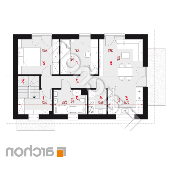 Dom w halezjach 8 (R2E) | rzut poddasza
