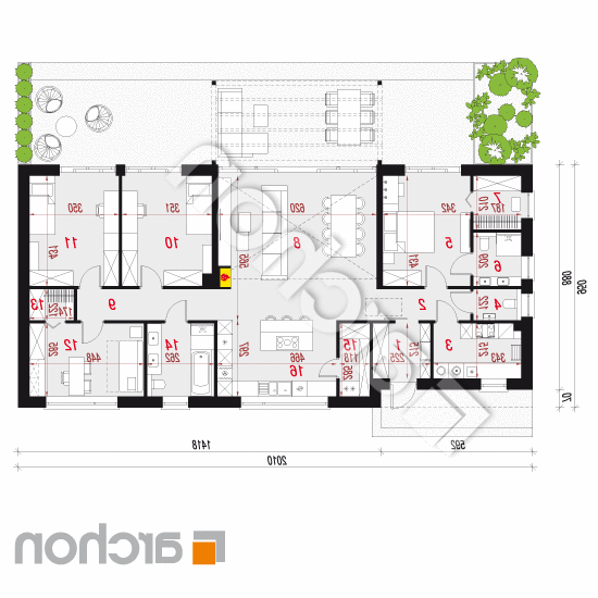 Dom w modrzewiach 12 (E) | rzut parteru