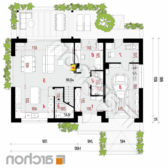 Dom w malinówkach 56 (G) | rzut parteru