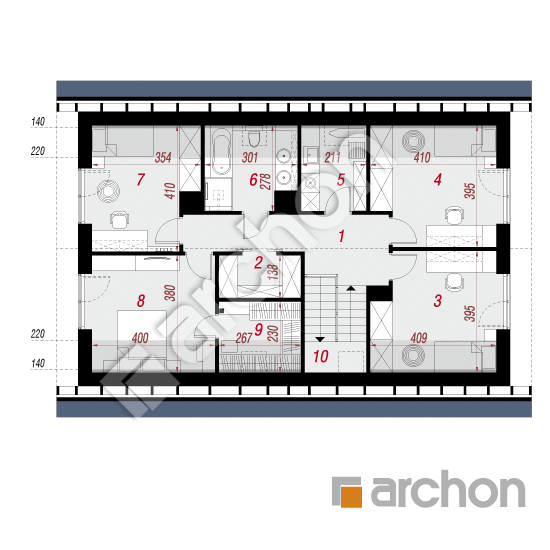 Dom w malinówkach 56 (G) | rzut poddasza