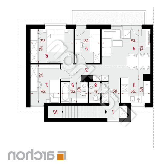Dom w tawlinach (R2B) ver.2 | rzut poddasza
