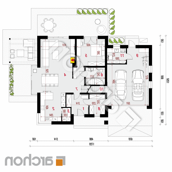 Dom w hortensjach 2 (G2E) OZE | rzut parteru