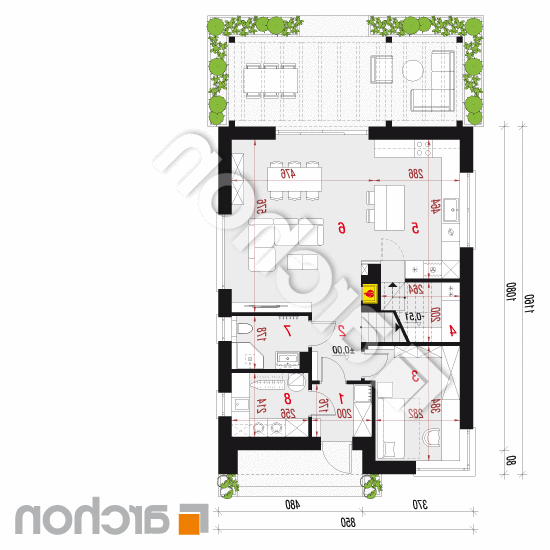 Dom w malinówkach 55 | rzut parteru