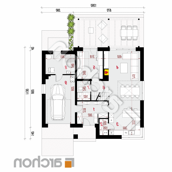 Dom w amorfach 5 (GE) | rzut parteru