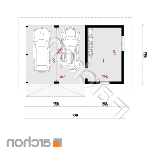 Wiata garażowa W5 | rzut parteru