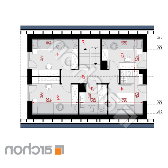 Dom w zielistkach 35 | rzut poddasza