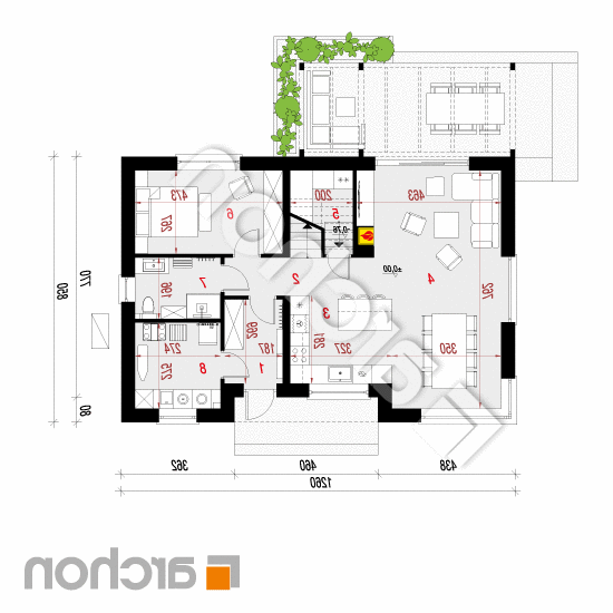 Dom w wisteriach 22 (E) OZE | rzut parteru