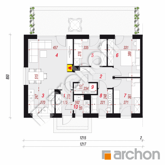 Dom w kruszczykach 10 (B) | rzut parteru