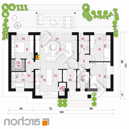 Dom w angeloniach 2 (E) | rzut parteru