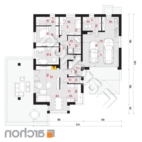 Dom w powojach 3 (G2) | rzut parteru